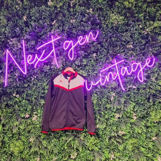 Vintage Puma trainingsjas zwart/wit/rood kopen bij RataPlan webshop!