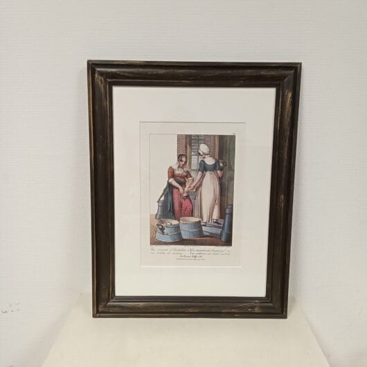Antieke print in houten lijst