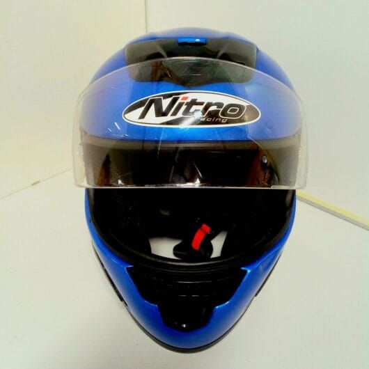 Metallic Blauwe/Zwarte Nitro Racing Helm kopen bij RataPlan webshop!