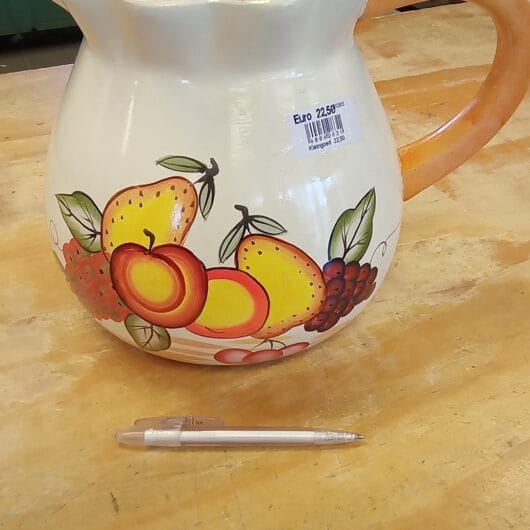 Grote kan van aardewerk met fruitmotief kopen bij RataPlan webshop!