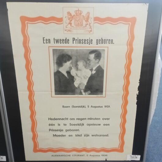 Vintage poster alkmaarse courant geboorte princesje kopen bij RataPlan webshop!